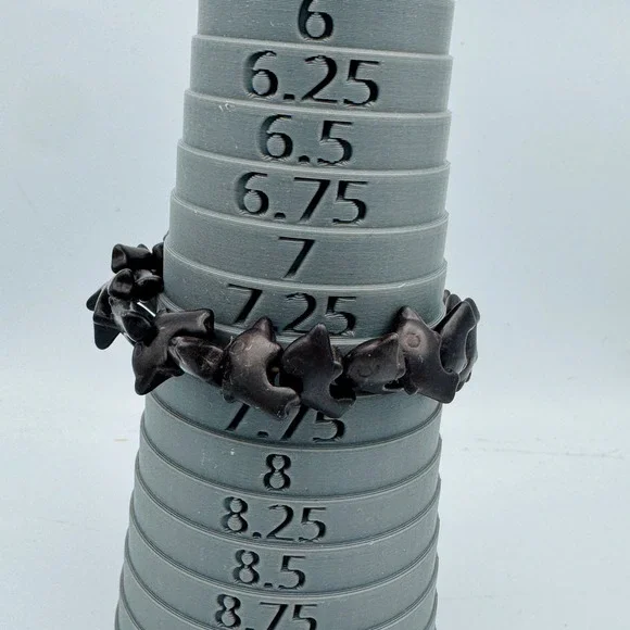 VTG Hand Carved Black Dolphin Bead Stretch Bracelet Nautical Boho Women Jewelry - Picture 8 of 9